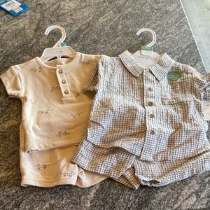 Baby Outfit Set with Animal Print and Checkered Design